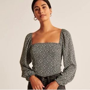 Abercrombie & Fitch Black Floral Top